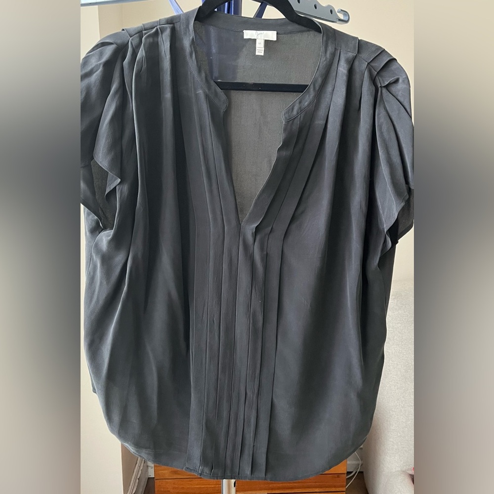 Joie // Pleated Silk Top // Black // M